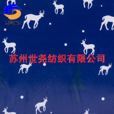 厂家供应森林白鹿印花斜纹桃皮绒布衣柜鞋柜面料桃皮绒布料