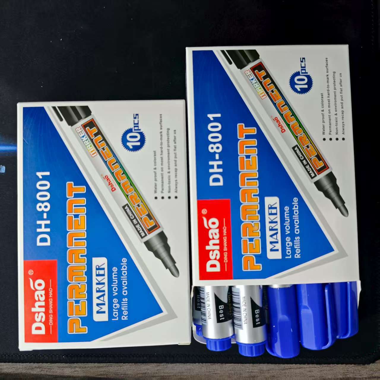 Bolígrafo de marcado de aceite negro de cabeza gruesa impermeable y rápido secado de cabeza única de gran capacidad bolígrafo de marcado especial para sitio de construcción logística