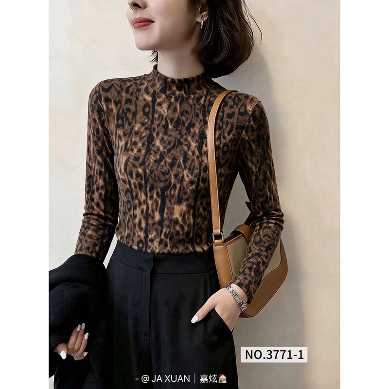 Jiaxuan 3771 Trendy Fashionable Women's Korean Style Long Sleeve T-Shirt, Spring and Autumn Basic Casual Versatile Top Jiaxuan 3771 Trendy Fashionable Women's Korean Style Long Sleeve T-Shirt, Spring and Autumn Basic Casual Versatile Top