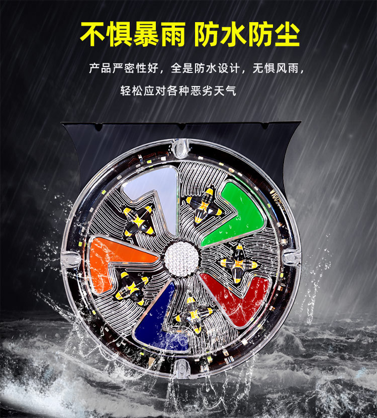 Truck Colorful Streamer Colorful Light 12V24V Universal High-Brightness Warning Led Flash Light Waterproof Anti-Rear Collision Fog Light