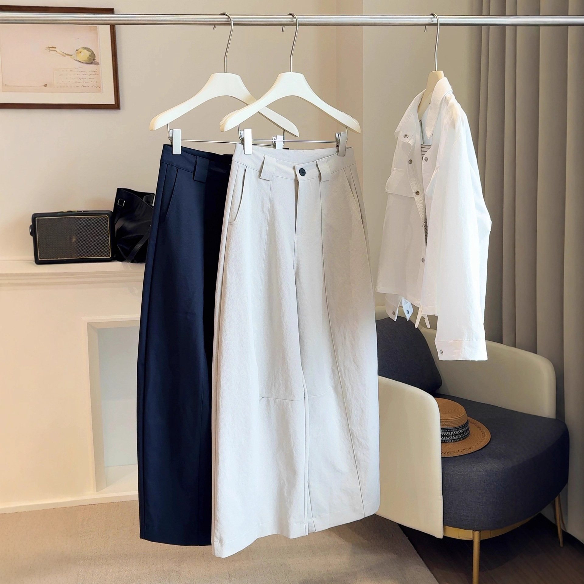 Pear-Shaped Figure Casual Pants for Women 2025 Autumn Korean Version New Versatile High-Waisted Loose Slimming Wide-Leg Balloon Pants