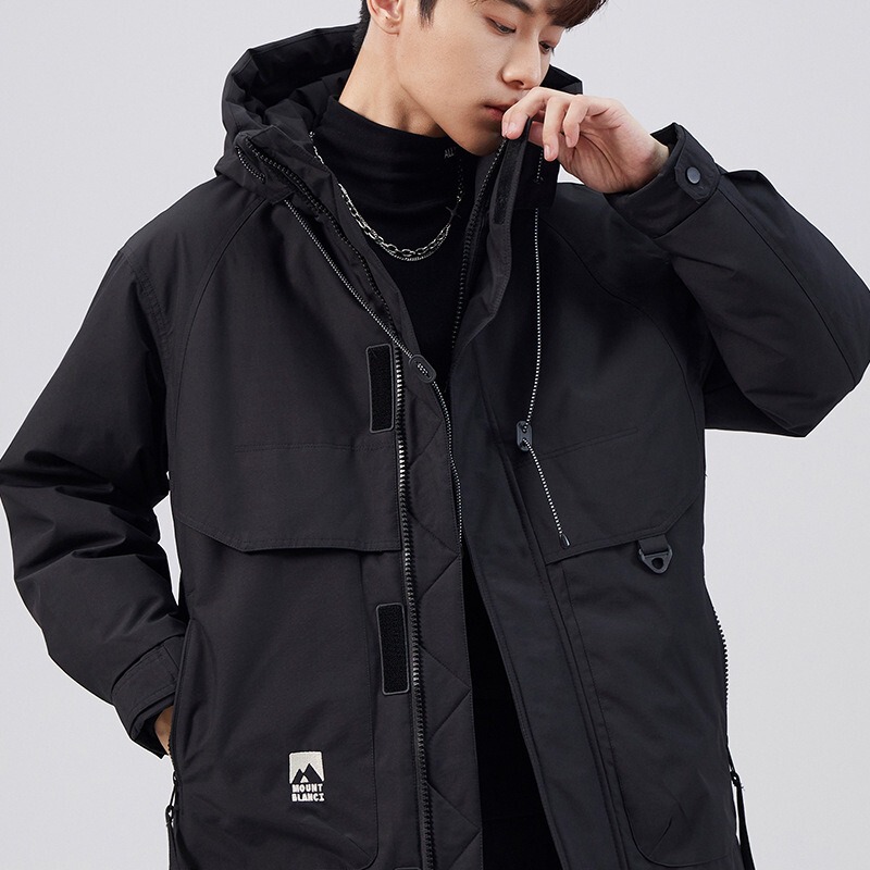 Winter New New National Standard Down Jacket Men's Thickened Warm Loose Hooded Japanese Work Jacket Down Jacket Men's