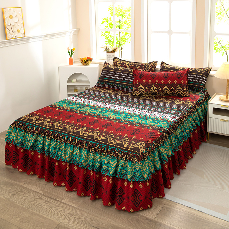 Falda de cama, sábana gruesa, colchón antideslizante agradable para la piel, funda protectora, funda de cama Simmons de una pieza, cama doble de 1,8 m