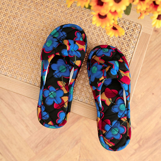Early Spring New Fabric Classy Bow Cloth Slippers Indoor Home Non-slip K-style Spring and Summer Four-season Slippers for Women