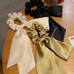 Elegant, Retro French-Style Satin Ribbon Large Hair Tie – Sophisticated, Minimalist, and Perfect for Neatly Tying Hair at the Back of the Head