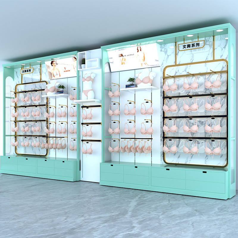 定作内衣展示柜店铺展厅烤漆柜子弧形文胸展柜服装服饰家具货架