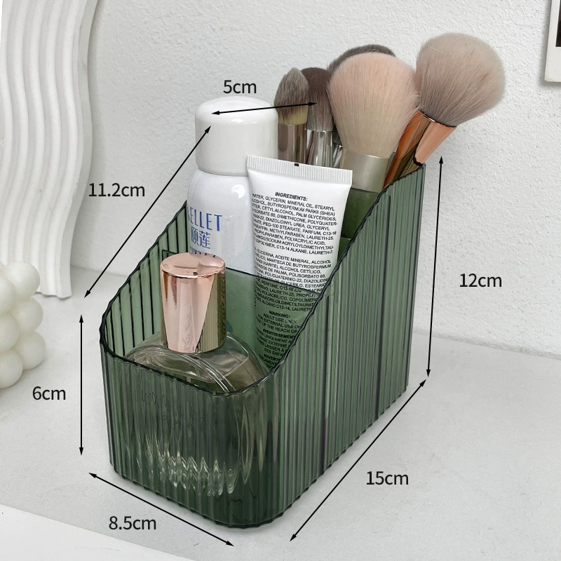 Cosmetic storage box, tabletop organizer, transparent multi-compartment, compact 4-cell options