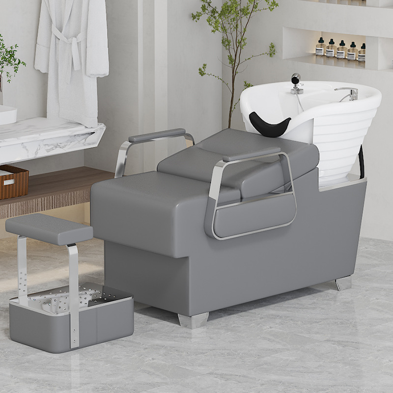 Fabricantes de camas de champú spot Peluquería minimalista moderna Peluquería medio cama de descarga de cama reclinable