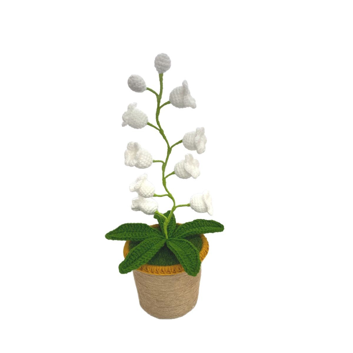 Lily orquídea luz de la noche olla tejida a mano de lana de ganchillo de escritorio pequeños adornos creativos regalos de Navidad image 6