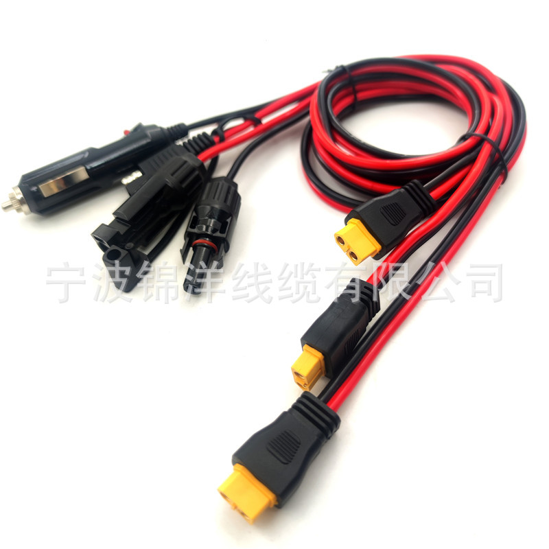 Adhesive coated XT60 to MC4 solar connection line solar panel energy storage power supply charging line 12AWG