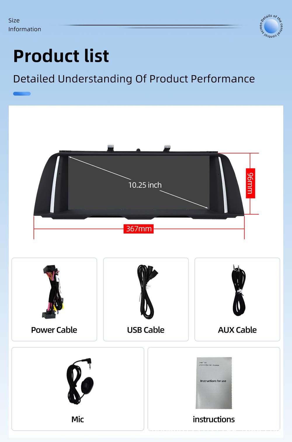 Suitable for Bmw 5 Series F10 10.25inch Car Navigation Central Control All-In-One Player Carplay Navigation