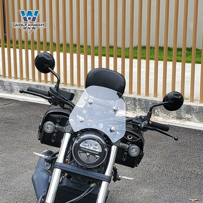 Muscle car Wolf for Honda CM300/500 windshield retro windshield small windshield with navigation bracket modification (Motorcycle front windshield) - transparent-high-25-decorative-style