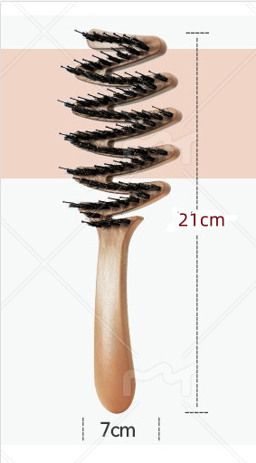 豚毛ふわふわコーム折りたたみヘアケアコームヘアトップふわふわストレートカーリング両用マッサージコーム帯電防止卸売|undefined