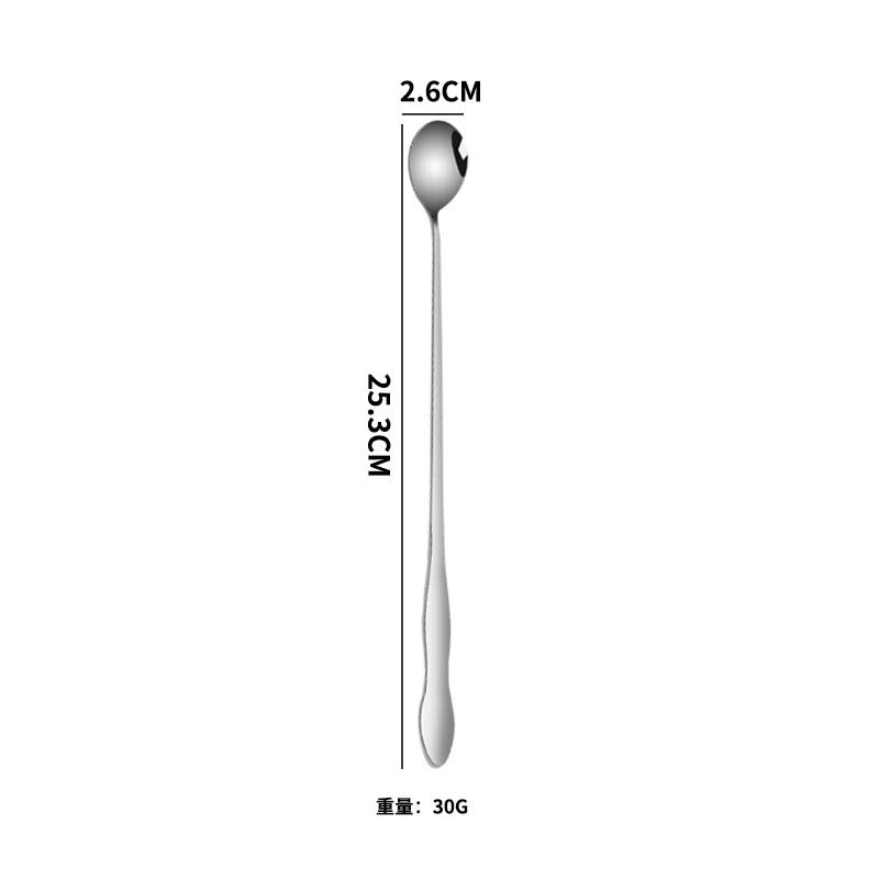ステンレス製スプーン、ひょうたん型、長柄、コーヒーかき混ぜスプーン、バースプーン、蜂蜜・調味料スプーン、ロゴ追加可能|undefined