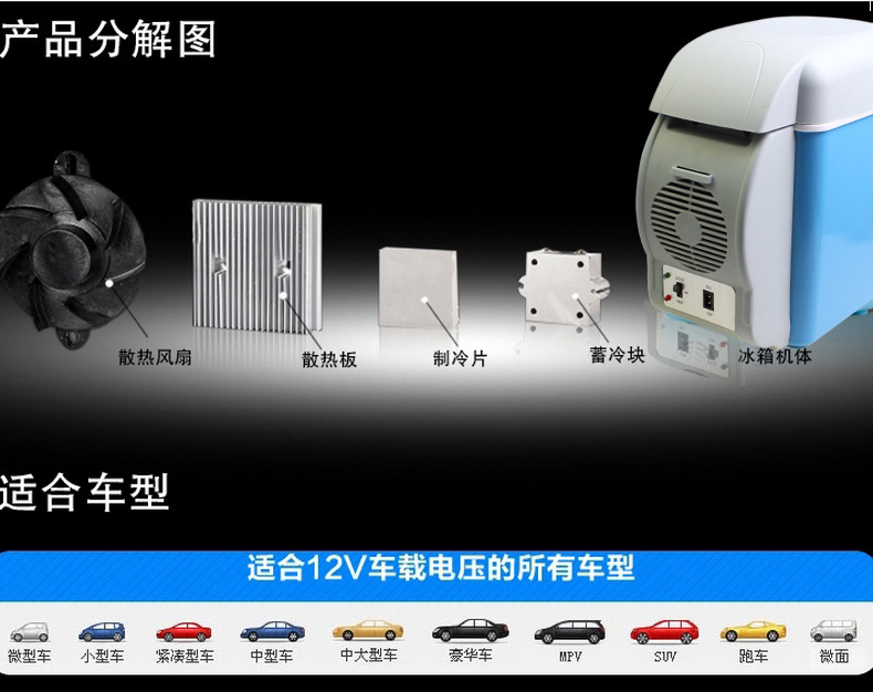 7.5L Car Refrigerator Mini Cooler 7.5L Car Heating and Cooling Box Digital Heating Car Refrigerator Insulated Box