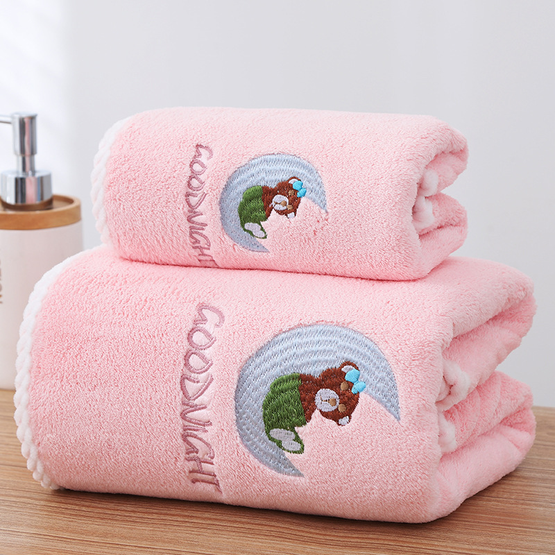 Cartoon coral bath towel for home use