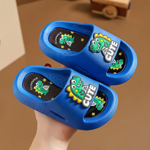  new children's slippers for men and women 3-12 years old, large and medium-sized children, non-slip baby cartoon dinosaur soft bottom summer slippers