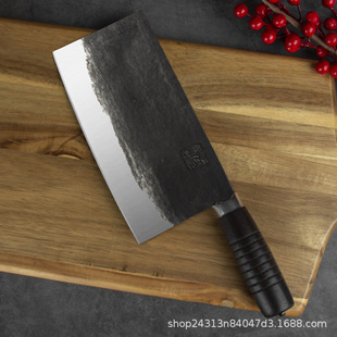 Pure Handmade Full Forging Wenwu Chopping Knife Knife Kitchenware Household Slicing Chopping Knife Chef Special Knife