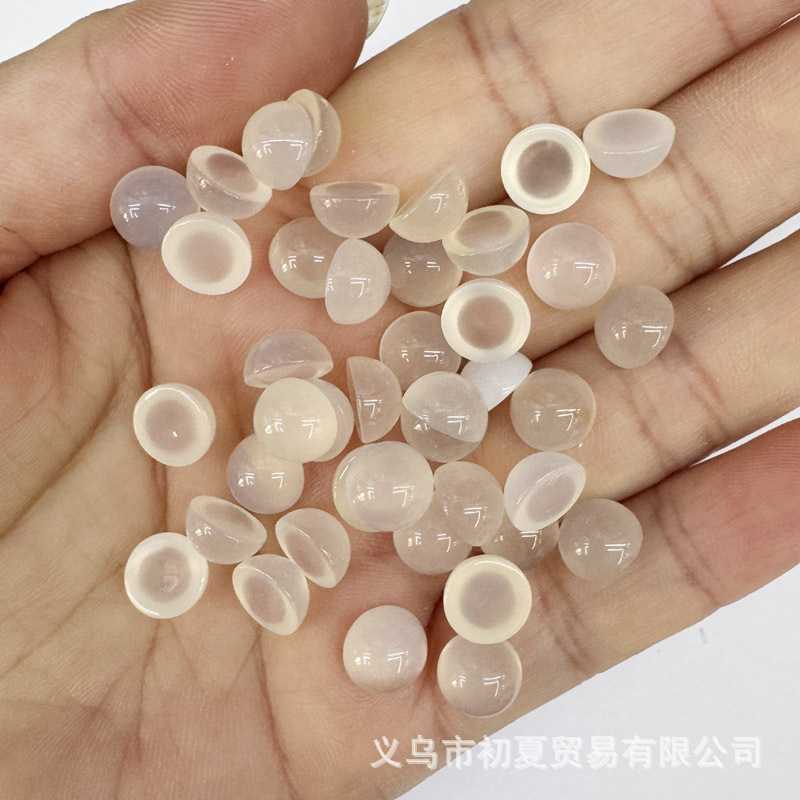 速売通爆金8mm天然石半円形戒面石パッチdiyビーズ部品卸売り