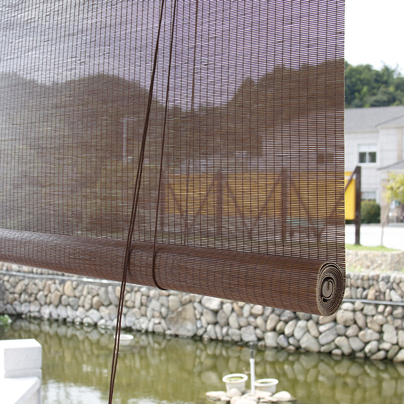 WBZ7 Outdoor Painted Bamboo Roller Blind for Home Balcony Sunshade Curtain Outdoor Pavilion Waterproof Moldproof Bamboo Roller Blind