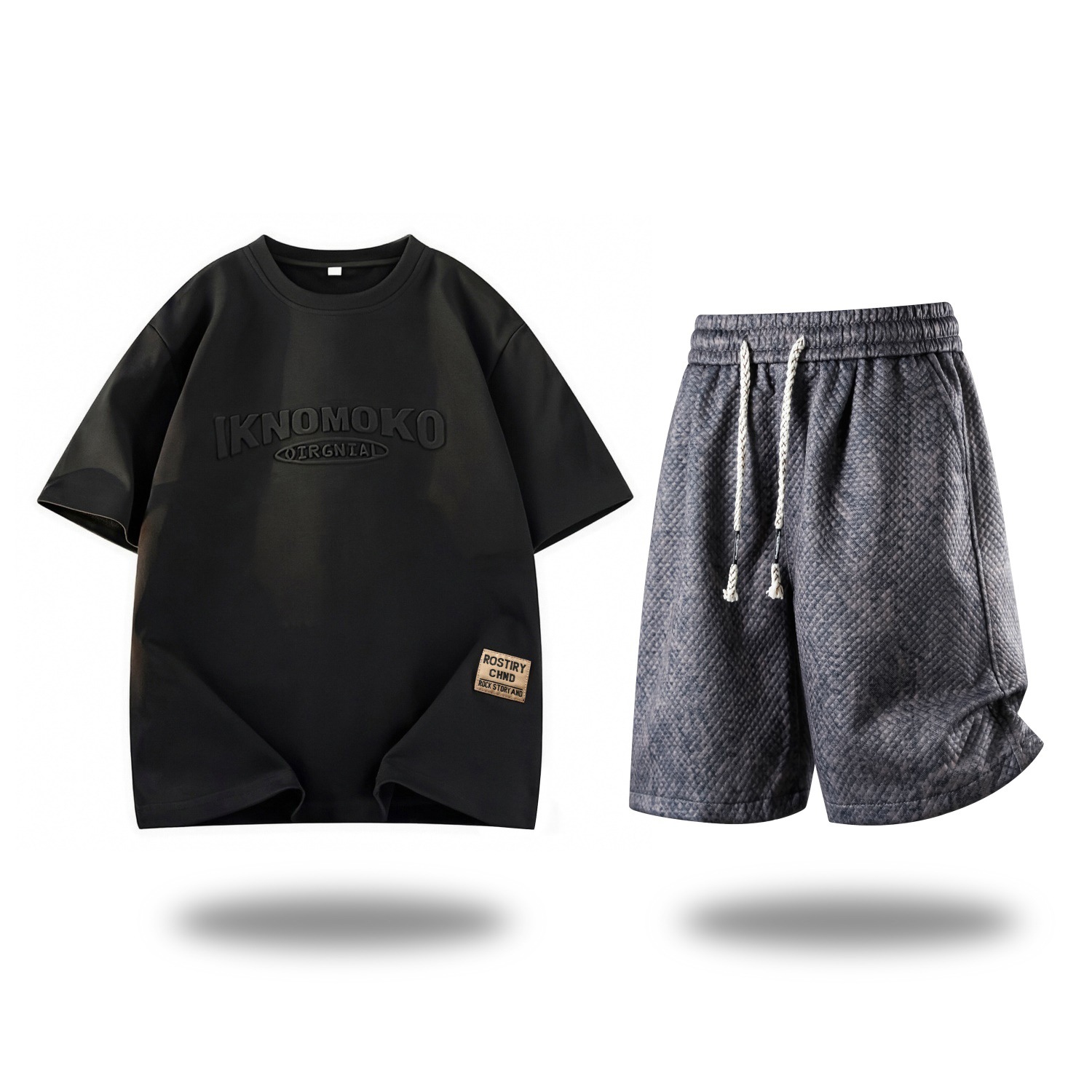Cool Silk 7A Antibacterial 2026 New Summer Short-Sleeve T-Shirt Men's Sports Suit Plus Size Men's Shorts Men's Crotch