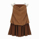 Niche design waste soil style personality fake two-piece three-dimensional butterfly pile fold design tube chest dress 2025 new