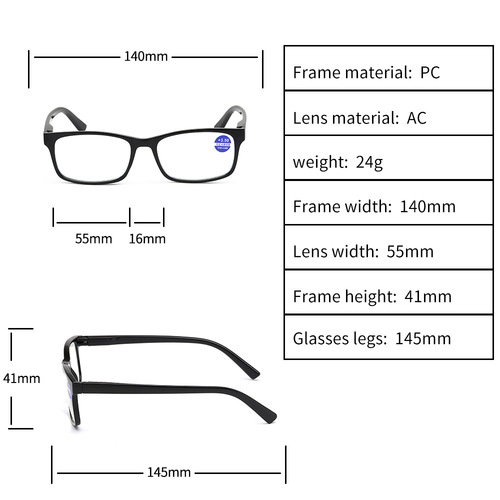 Spring Leg Reading Glasses, Blue Light Blocking, Fashion High-Definition Large Frame Reading Glasses for Men and Women, New Model 2024, Ideal for Stalls