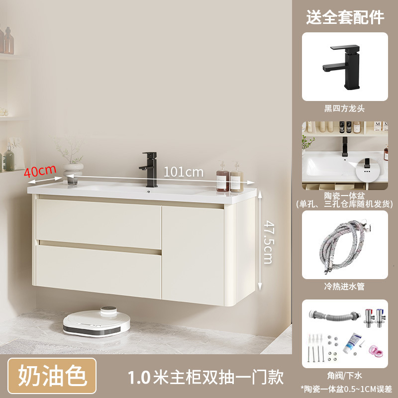 100 (una puerta de doble bombeo) cuenca de cerámica + no incluye gabinete de espejo (40 ancho)