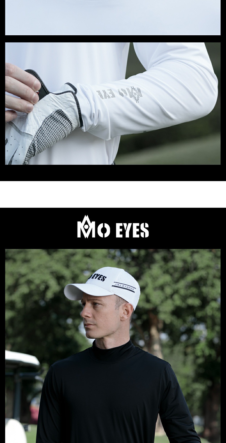 Áo thun dài tay golf nam Mo EYES chất lụa lạnh thoáng khí — M25YF032 trắng lụa lạnh tay dài [lụa lạnh mát/lưới thoáng khí sau lưng/độ đàn hồi cao mềm mại], M25YF032 đen lụa lạnh tay dài [lụa lạnh mát/lưới thoáng khí sau lưng/mềm dẻo đàn hồi cao] chi tiết 10