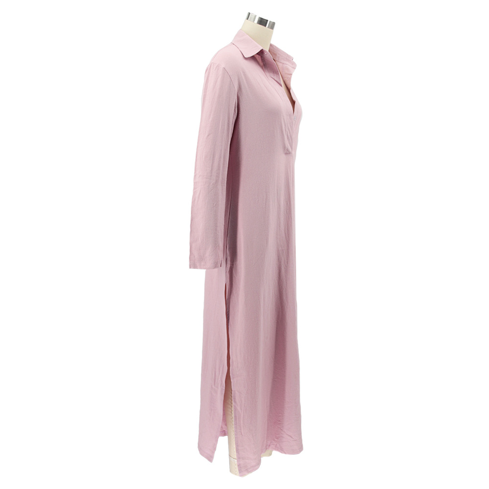 Fall Women Clothing Square Collar Dress French Cotton Linen Women Clothing Dress