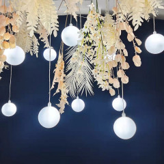 Wedding chandelier, milky white ball light string, dragon ball light string, wedding hall, hotel, display window, chandelier, ten-head bulb pendant lamp