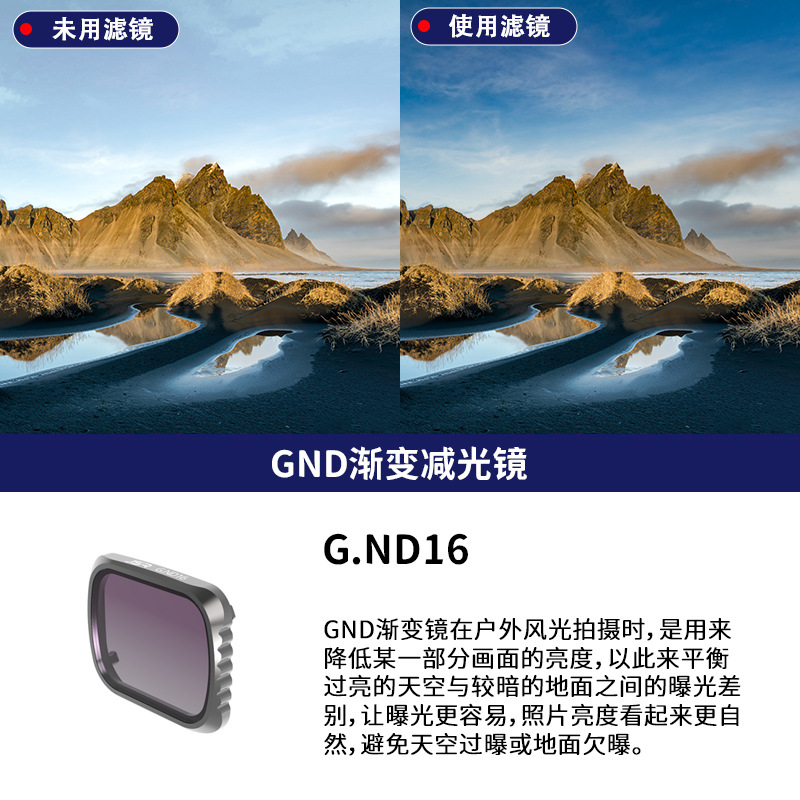 JUNESTAR filtro adecuado para DJI Dajiang UAV Royal Mavic Air2S filtro ND cplmirror de reducción de luz