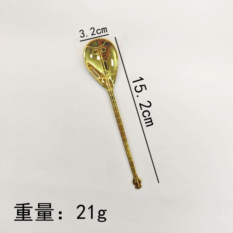 创意304乐器勺不锈钢咖啡搅拌勺餐厅音乐吧勺蛋糕甜品勺马克杯勺|undefined