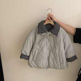 女童韩版棉服2025冬季新款儿童洋气两面穿夹棉冬装外套中大童潮无