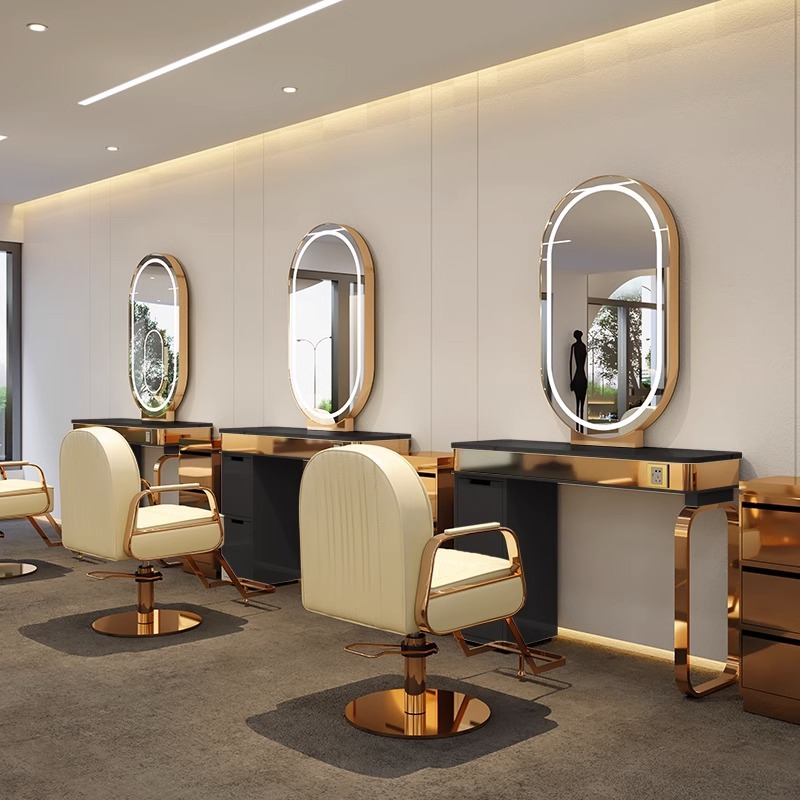 Espejo de barbería en línea, espejo de cabello único, espejo de salón de cabello especial, espejo de piso de doble cara, fábrica de moda