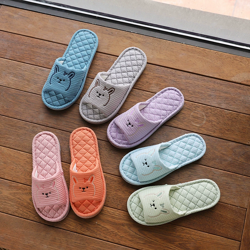 Трансграничный зарубежный заказ, милый медведь, трехслойные утолщенные домашние тапочки из чистой хлопчатобумажной ткани на деревянном полу, мужские и женские тапочки