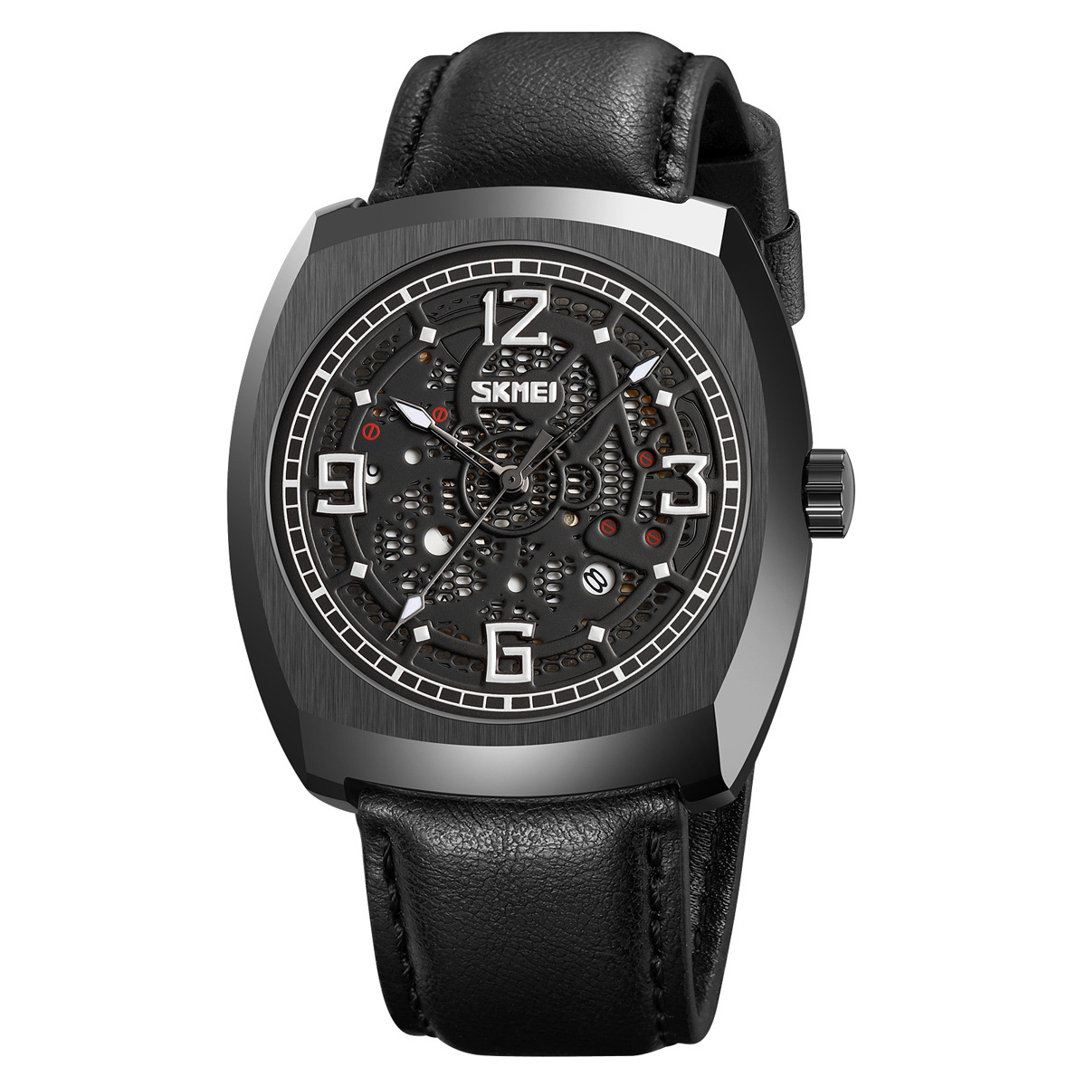 Reloj de barril de vino para hombres, ventilador mecánico, cinturón de cuarzo impermeable, reloj de cuarzo transfronterizo, fábrica directa