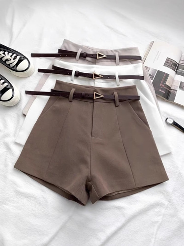 Suits and shorts, women's spring and summer temperament, all-matching, slimming, high-waist, draping casual pants, wearing wide-leg a-line pants