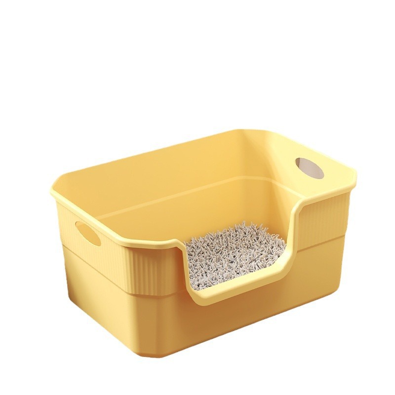 Arena para gatos semicerrada de gran tamaño, baño para gatos, caja de arena para gatos extragrande abierta, suministros para mascotas