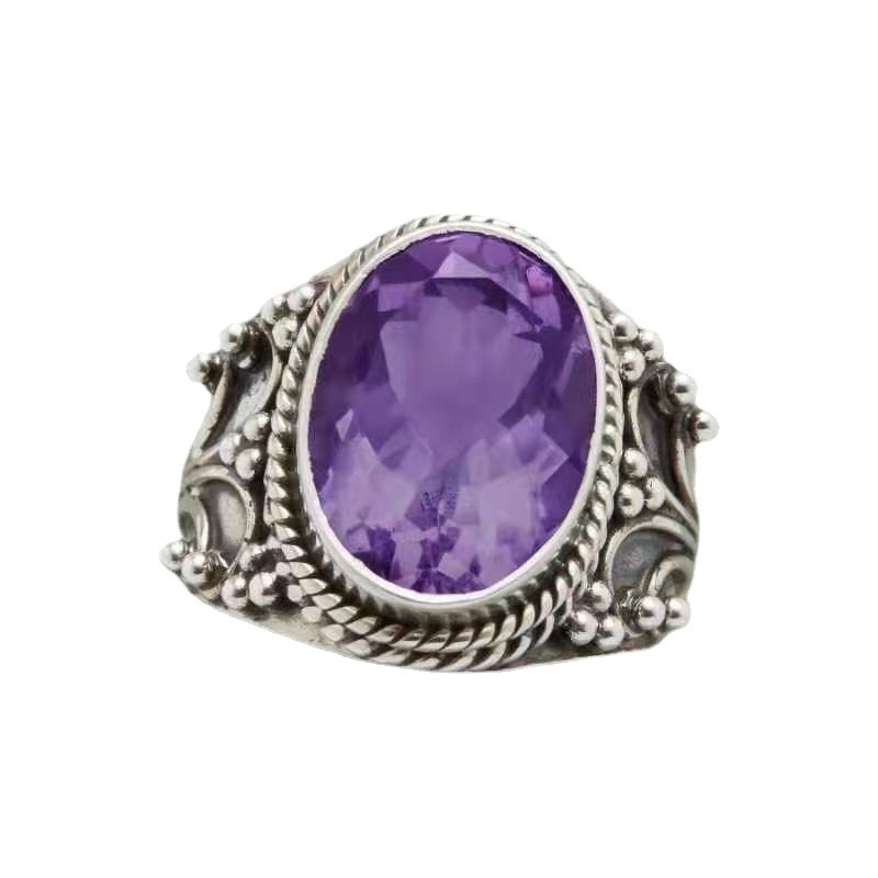 Eleganter Amethyst Ring Für Damen Aus Legiertem Schmuck_voghion.com