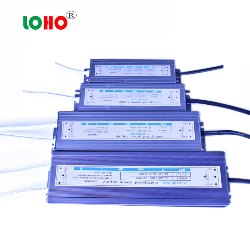 良鸿12V24V超薄防水电源 LED户外防雨防水灌胶电源400W300W250W