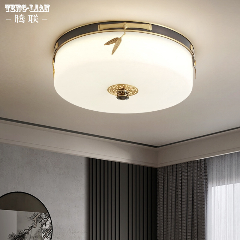Simple Master Bedroom All Copper Ceiling Lamp New Chinese Style Aisle Room Lamp Villa Entry Door Study Room Ceiling Lamp Simple Master Bedroom All Copper Ceiling Lamp New Chinese Style Aisle Room Lamp Villa Entry Door Study Room Ceiling Lamp