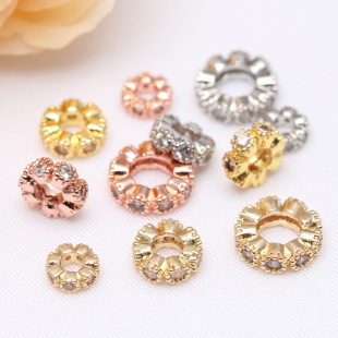 14K����ɫ΢��ʯ ����Ȧ�����Ʒ��� �ֹ�diy��朵�����Ȧ