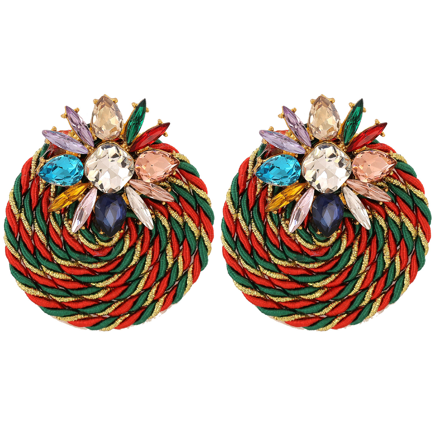 Fashion Colorful Round Braided Earrings Wholesale display picture 8