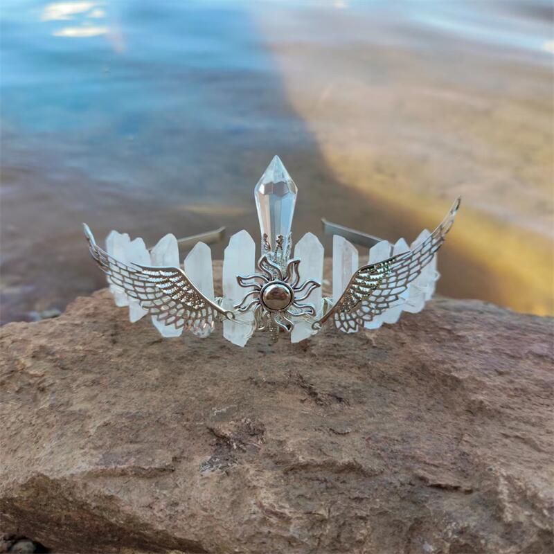 Mode Flügel Metall Überzug Künstlicher Kristall Haarband display picture 1