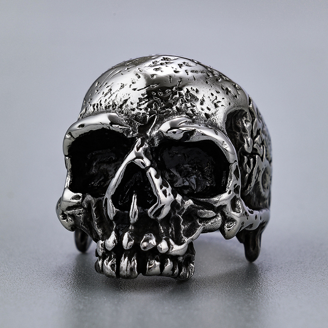 1 Piece Fashion Skull Stainless Steel Plating Men's Rings display picture 1