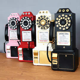 ns粉色电话机模型摆件北欧韩风chic装饰品店铺橱窗道具摆设
