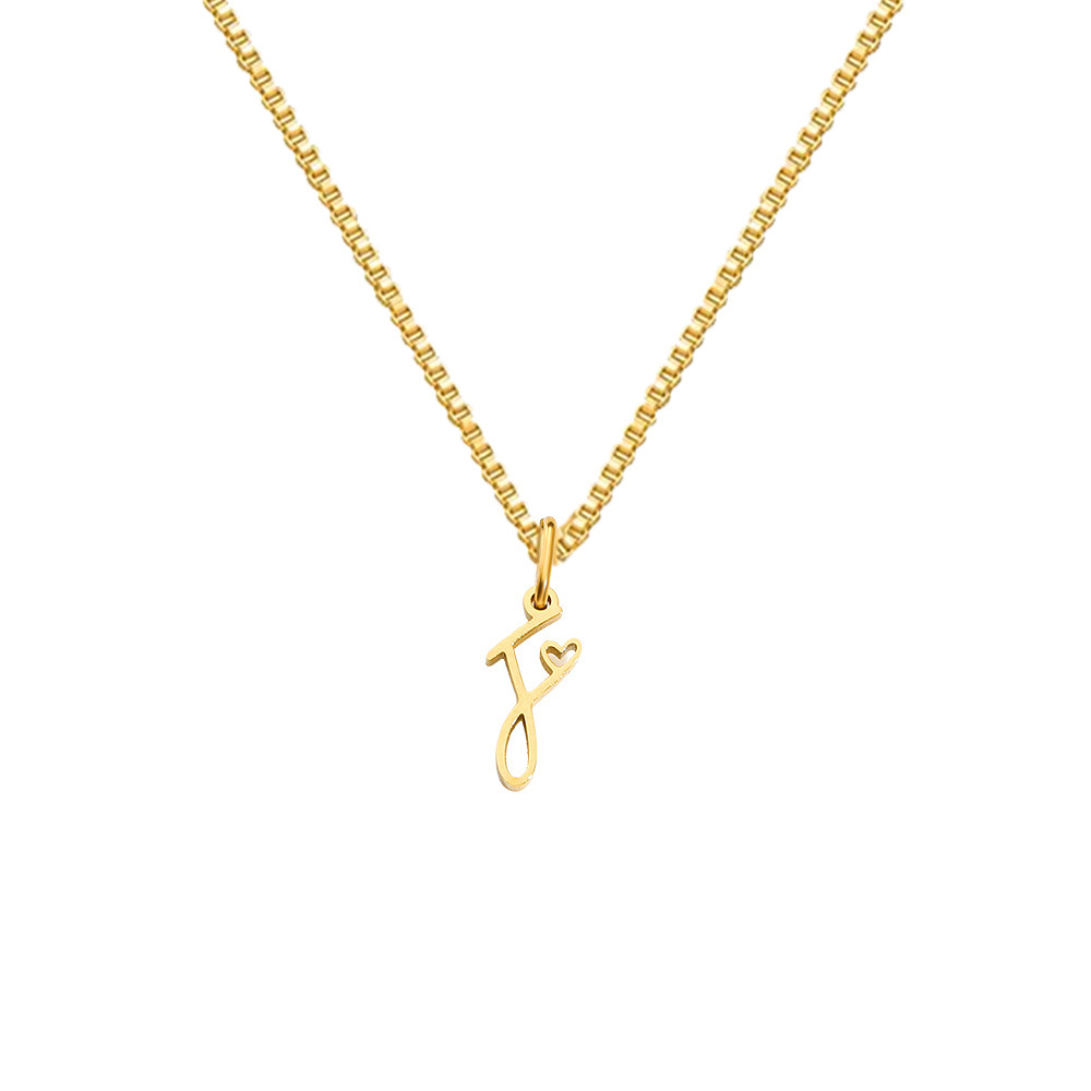 Collier en acier titane style INS 26 avec pendentif cœur et lettre, design intemporel, pour femme. Bijou inaltérable._voghion.com