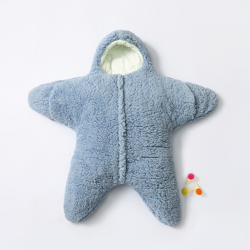 Baby quilt starfish lambswool split-leg sleeping bag quilted thickened warm baby sleeping bag anti-kick quilt Pai Daxing