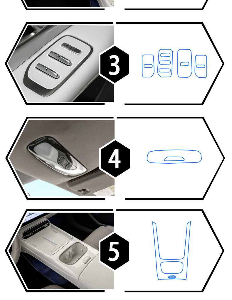 Suitable for 26 Models of Deep Blue L06 Interior Protective Film, Navigation Screen Film, Gear Shift Center Console Film, and Decorative Modification